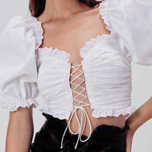 NWT For Love & Lemons Sage crop top